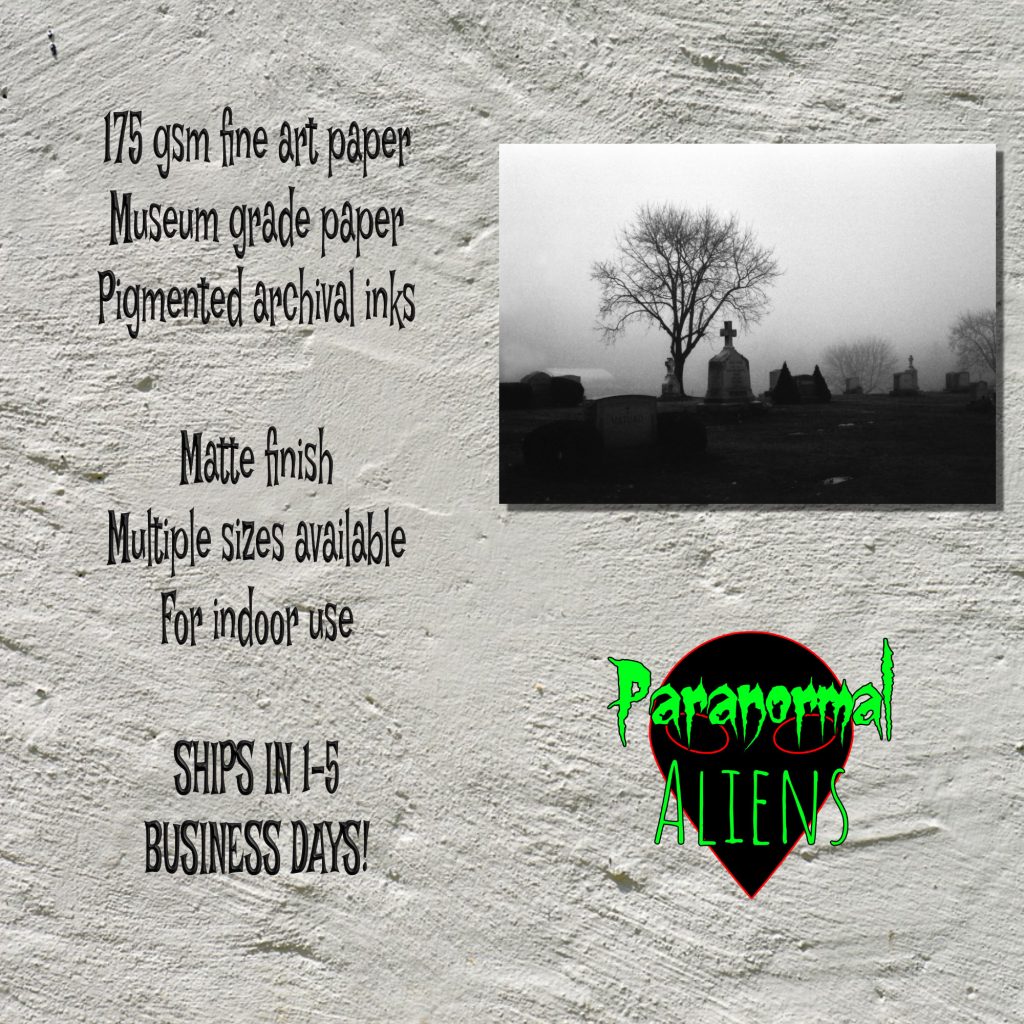 Cemetery Print, Halloween Art Print, Horror Gift, Creepy Poster, Dark And Moody Landscape, Black And White, Cemetery Wall Art - Image 5