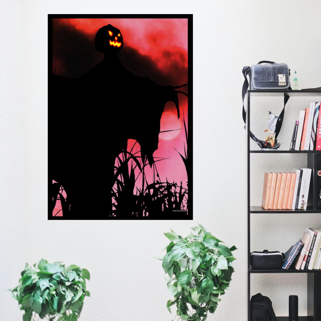 Sunset Poster, Halloween Wall Art, Dark Art Print, Gothic Decor, Scarecrow, Creepy Poster, Horror Goth Gift - Image 4