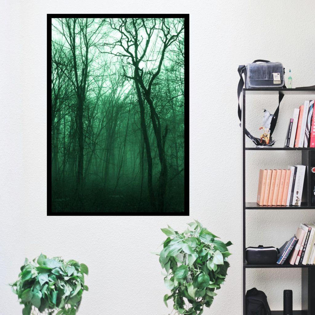 Dark Landscape Goth Wall Art, Gothic Decor, Foggy Green Spooky Forest, Moody Wall Art, Horror Gift, Halloween Print - Image 4