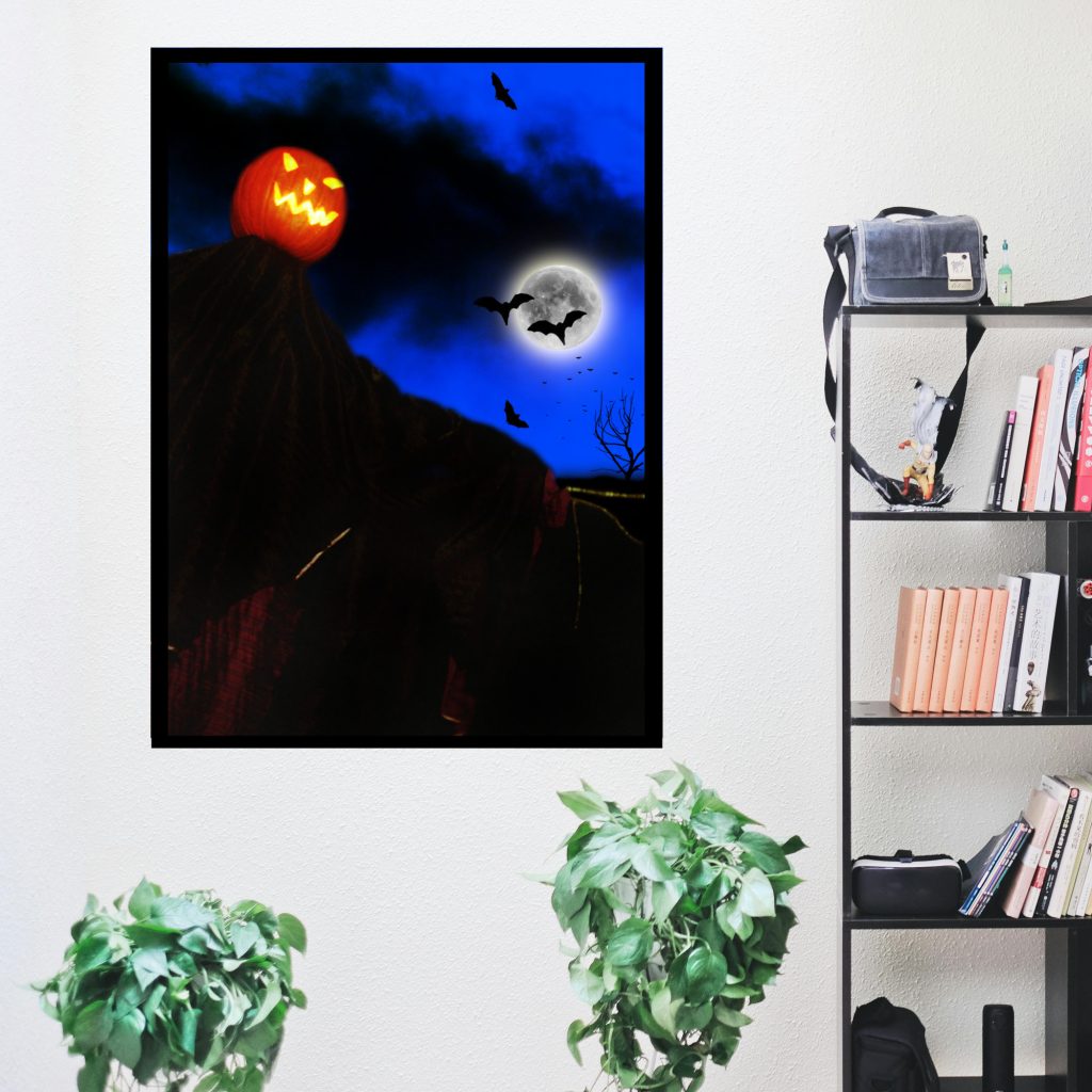 Halloween Wall Art, Full Moon Bats Scarecrow Poster, Gothic Wall Art, Creepy Goth Wall Art, Horror Gift For Men, Halloween Print, Goth Girl Gift For Women - Image 4