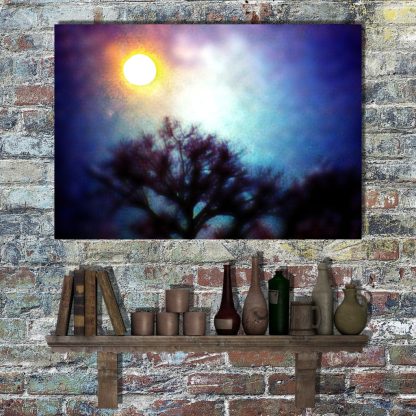 Creepy Full Moon Halloween Art Canvas Print, Gothic Dark Art, Living Room Art, Gothic Wall Decor, Horror Dark Landscape - Image 3