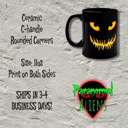 Black Halloween Mug, Sinister Jack O Lantern, Goth Mug, Horror Gift, Gothic Decor, Halloween Decoration, Coffee Cup - Image 5