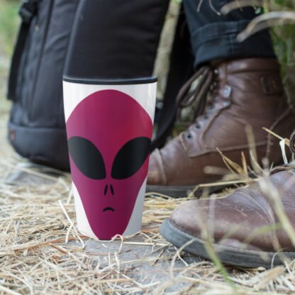 Gothic RED ALIEN TUMBLER | 20oz Stainless Steel Horror Cup Creepy Art Paranormal Gift Grey Alien Head - Image 4