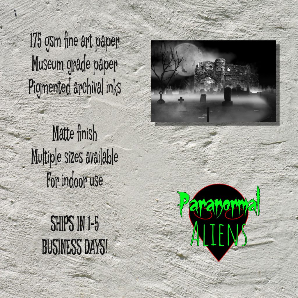 Gothic Castle Cemetery Wall Art, Dark Landscape Poster, Gothic Picture, Halloween Print, Black And White Cemetary Photo - Image 5