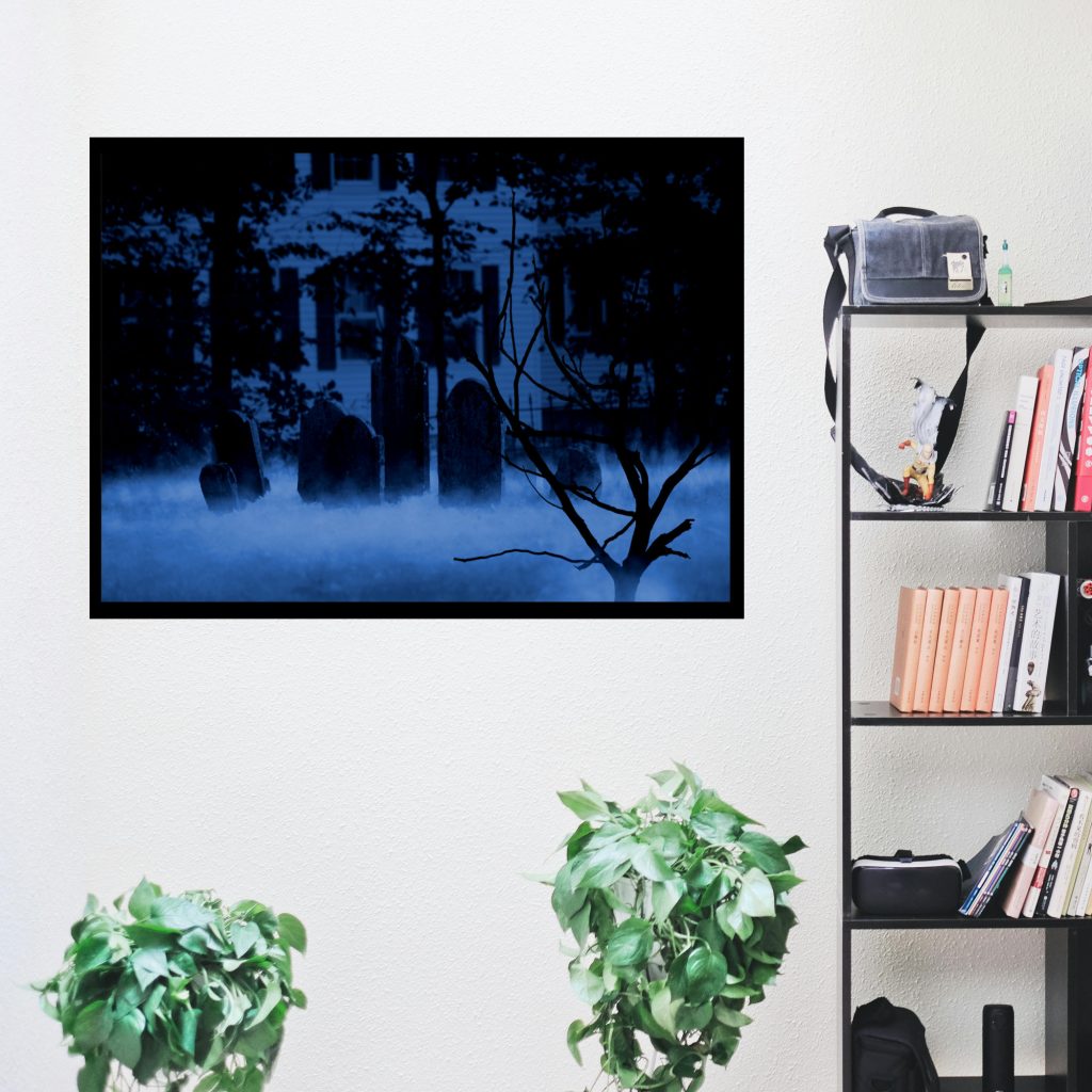 Misty Graveyard Picture, Goth Wall Art, Gift For Her, Halloween Wall Art Poster, Dark Landscape, Gothic Picture, Cemetery Print, Gift For Women - Image 4