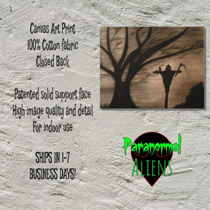 Creepy Scarecrow Halloween Print Canvas, Goth Wall Art, Horror Creepy Wall Art, Drawing, Dead Tree, Halloween Gift - Image 5