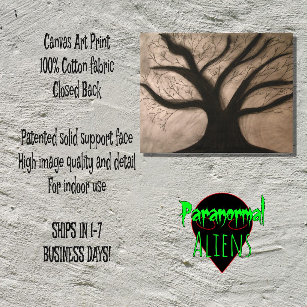 Creepy Dead Tree Horror Drawing Canvas Print, Creepy Wall Art, Halloween Print Canvas, Moody Goth Wall Art - Image 5