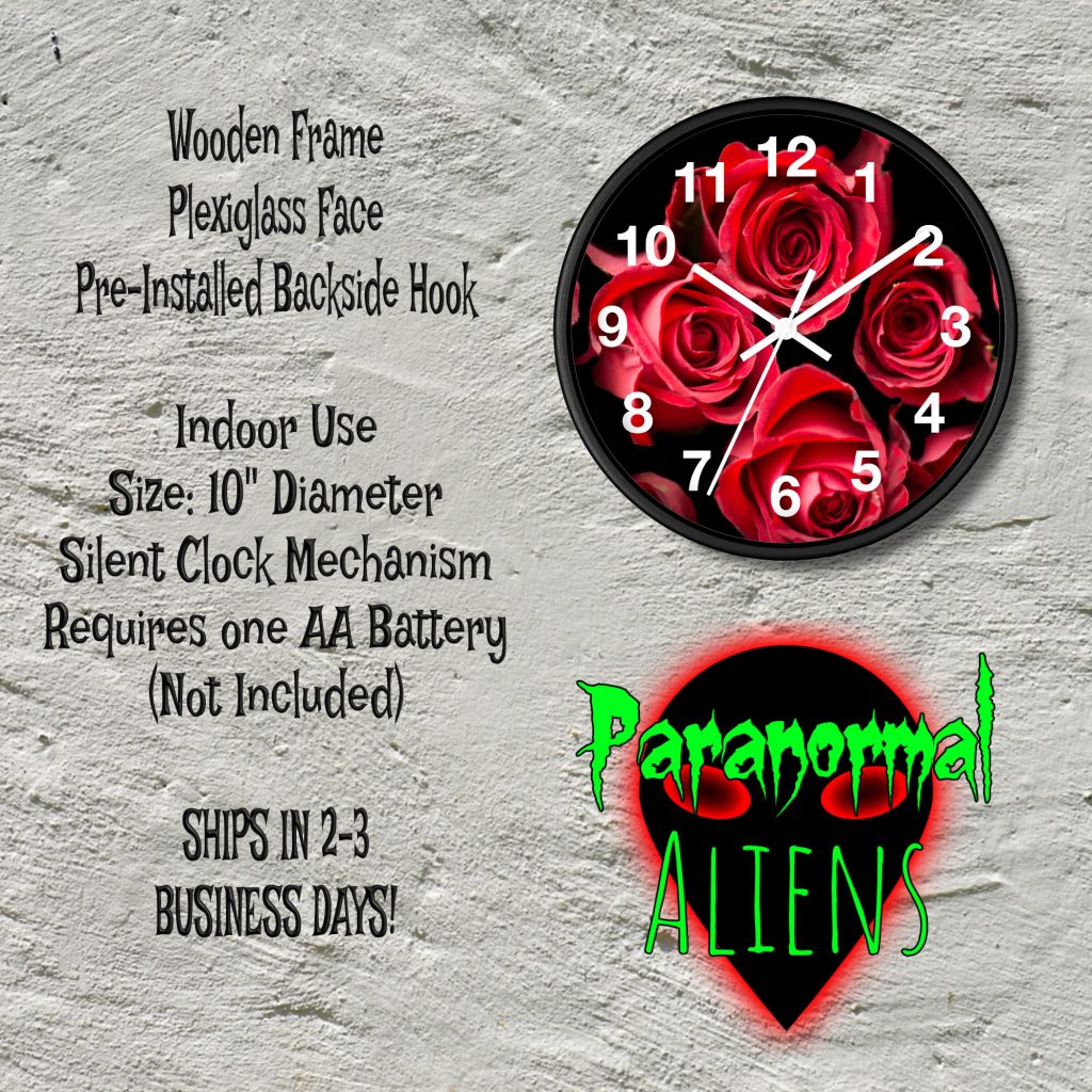 Gothic Red Roses Unique Wall Clock, Floral Decor, Garden Flowers, Goth Clock Wall Art - Image 6