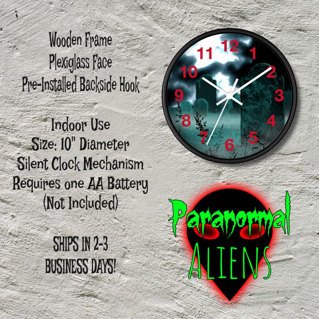 Stormy Graveyard Horror Clock, Scary Halloween Unique Wall Art, Cemetery Goth Decor, Gift For Horror Lovers - Image 6