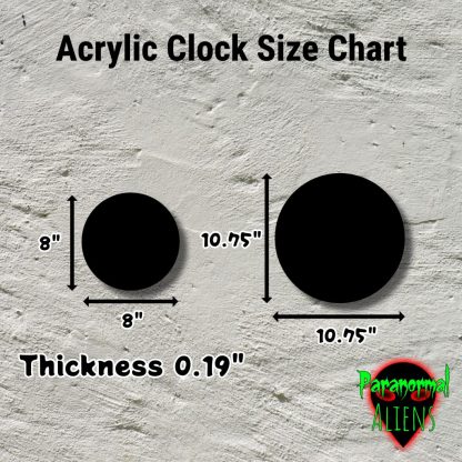 Spooky Goth Clock, Gift For Horror Lovers, Orange Misty Cemetery, Moon Decor,  Halloween Clock, Graveyard Art - Image 7