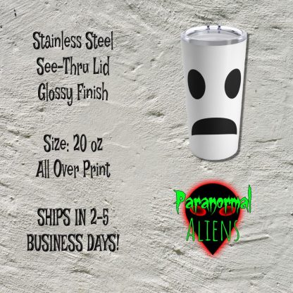 Ghost Face Tumbler, Horror Travel Mug, Ghost Halloween Decor, Gothic Gift Idea, Tumbler Cup, Goth Decor Coffee Tumbler - Image 5