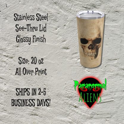 Creepy Skull Horror Travel Mug, Skeleton Tumbler, Skull Halloween Decor, Gothic Gift, Goth Decor, Coffee Cup - Image 5