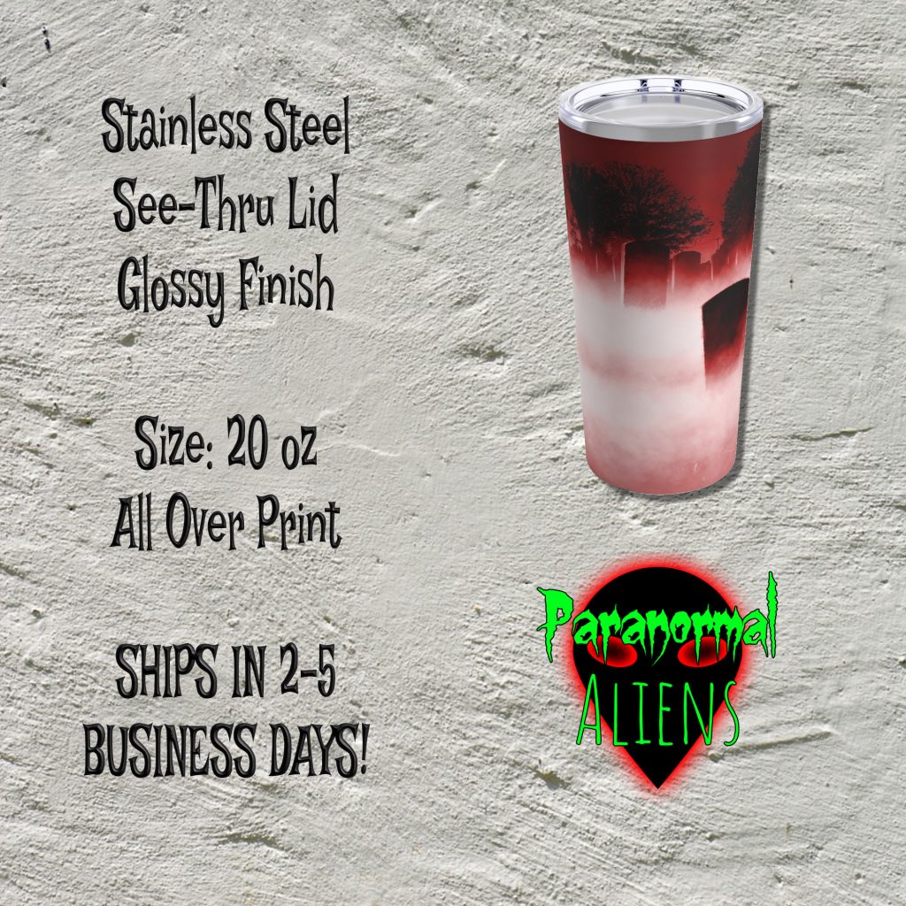 Graveyard Horror Tumbler, Halloween Decor, Gothic Gift Idea, Red Misty Cemetery, Horror Travel Mug, Coffee Cup - Image 5