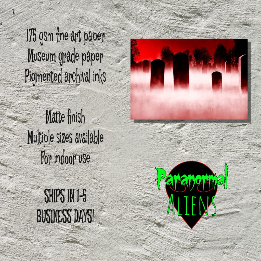 Creepy Landscape Cemetery Photo, Horror Art Print, Halloween Graveyard Wall Art, Cemetary Dark Art - Image 5