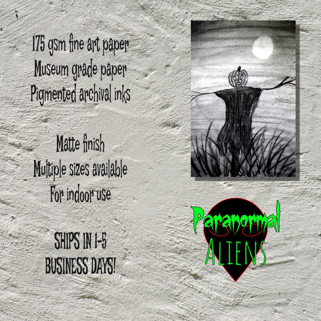 Halloween Wall Art, Scarecrow Drawing, Pumpkin Gift For Horror Lover, Halloween Print, Goth Wall Art, Creepy Gothic Print - Image 5