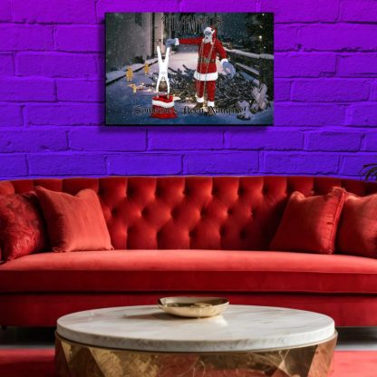 Someone's Been Naughty Krampus Print Canvas  | Christmas Demon Horror Gift Krampus Print Santa Claus - Image 2