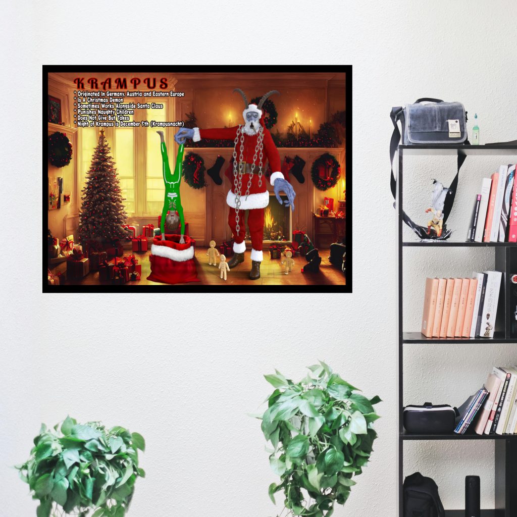Christmas Krampus Poster, Informational Holiday Print, Christmas Demon, Horror Gift, Krampusnacht Krampus Night Print, Krampus Wall Art - Image 4