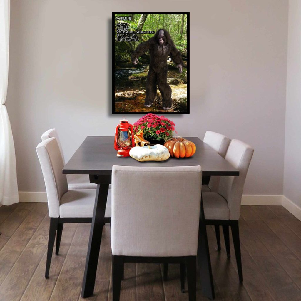 Sasquatch Bigfoot Poster, Gothic Wall Art, Bigfoot Gift, Cryptid Informational Poster, Yeti Sasquatch Bigfoot, Horror Poster - Image 3