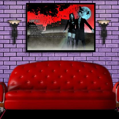 Vampire Goth Art Print Informational Poster | Spooky Gothic Wall Art Creepy Vampire Poster - Image 4