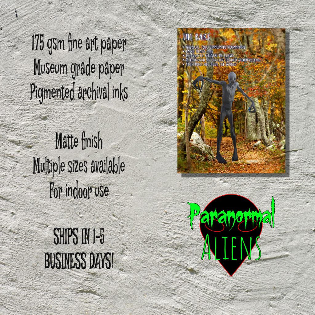 Mysterious Rake Creature Horror Poster, Autumn Fall Landscape Print, Goth Gift, Scary Monster Art, Dark And Moody Landscape - Image 5
