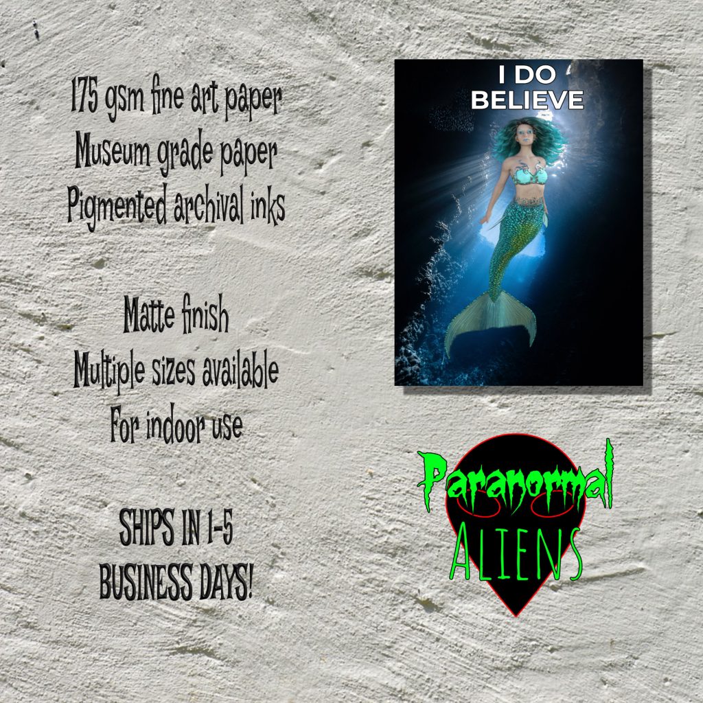 I Do Believe Mermaid Poster, Gothic Wall Art, Mermaid Wall Art, Cryptid Cryptozoology, Ocean Sea, Dark Art Print - Image 5