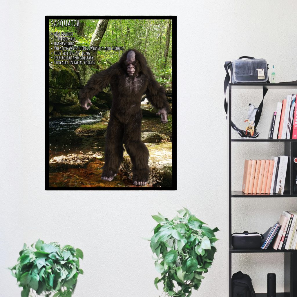 Sasquatch Bigfoot Poster, Gothic Wall Art, Bigfoot Gift, Cryptid Informational Poster, Yeti Sasquatch Bigfoot, Horror Poster - Image 4