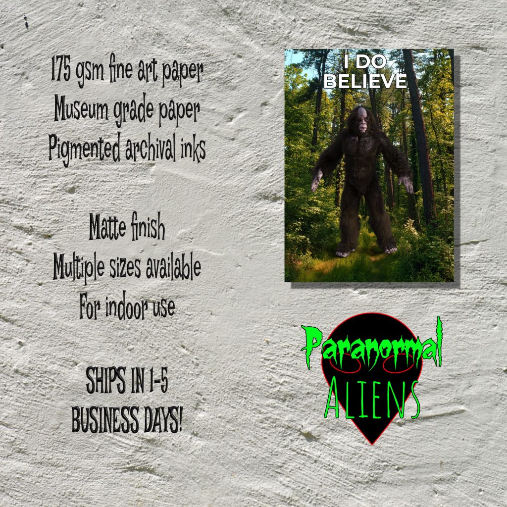 I Do Believe Bigfoot Poster, Forest Monster, Bigfoot Gift, Cryptozoology, Dark Forest, Sasquatch Bigfoot Decor - Image 5