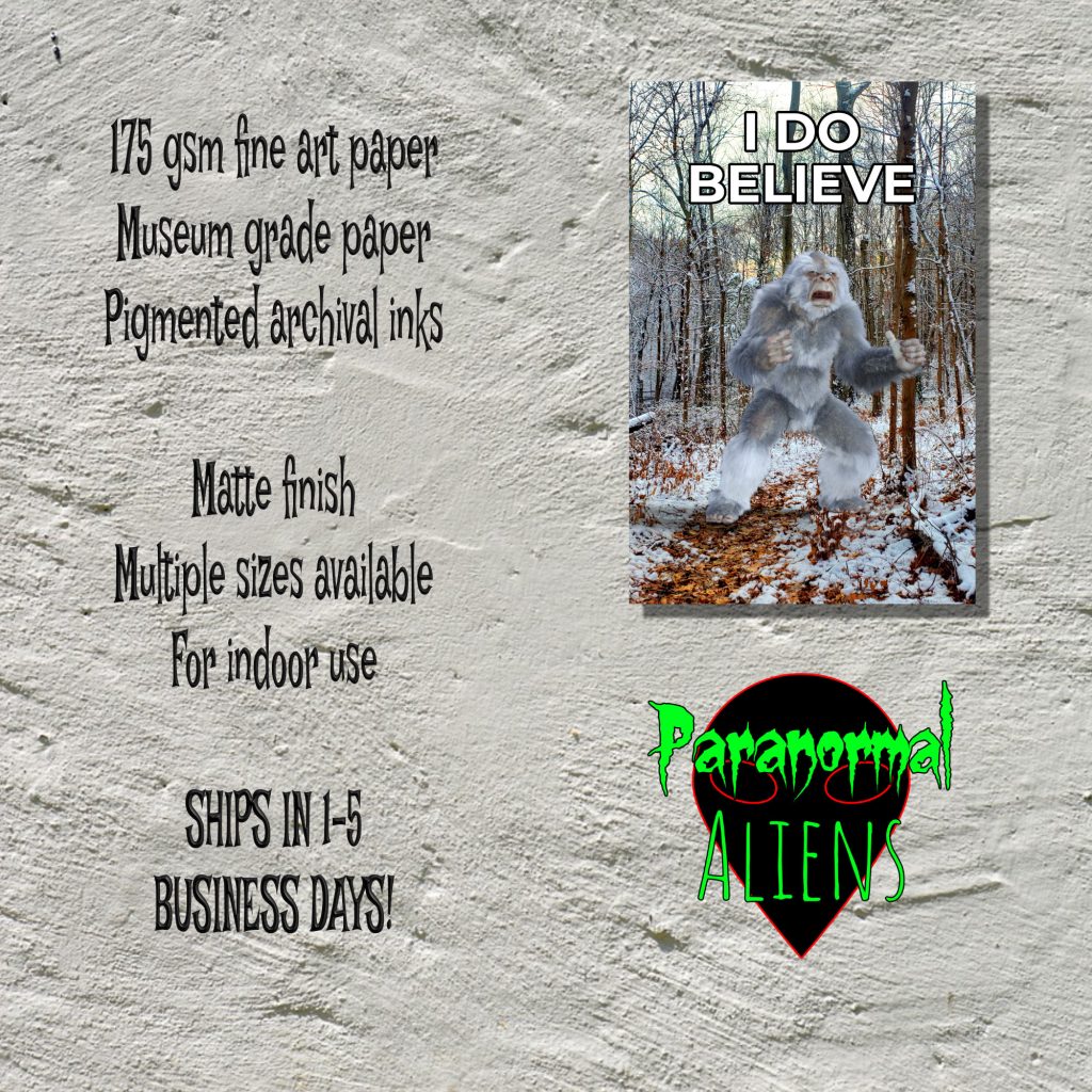 I Do Believe Sasquatch Yeti Poster, Bigfoot Dark Art Print, Horror Wall Decor, Creepy Landscape, Monster Bigfoot Gift, Cryptid - Image 5