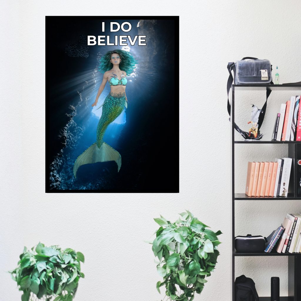 I Do Believe Mermaid Poster, Gothic Wall Art, Mermaid Wall Art, Cryptid Cryptozoology, Ocean Sea, Dark Art Print - Image 3