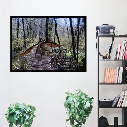 Jersey Devil Dark Art Print, Goth Wall Art, Dark Landscape, Gift For Dad, Cryptozoology Informational Poster, Landscape Poster - Image 4