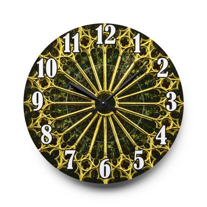 Goth Wall Clock Unique Wall Clock Yellow Gothic Gift for Men Goth Wall Art Modern Wall Clock Gift For Him - Image 5