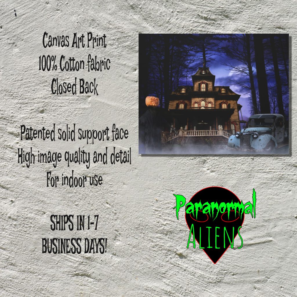 Haunted House Canvas Art, Moonlit Landscape, Creepy Wall Decor, Unique Goth Wall Art - Image 5