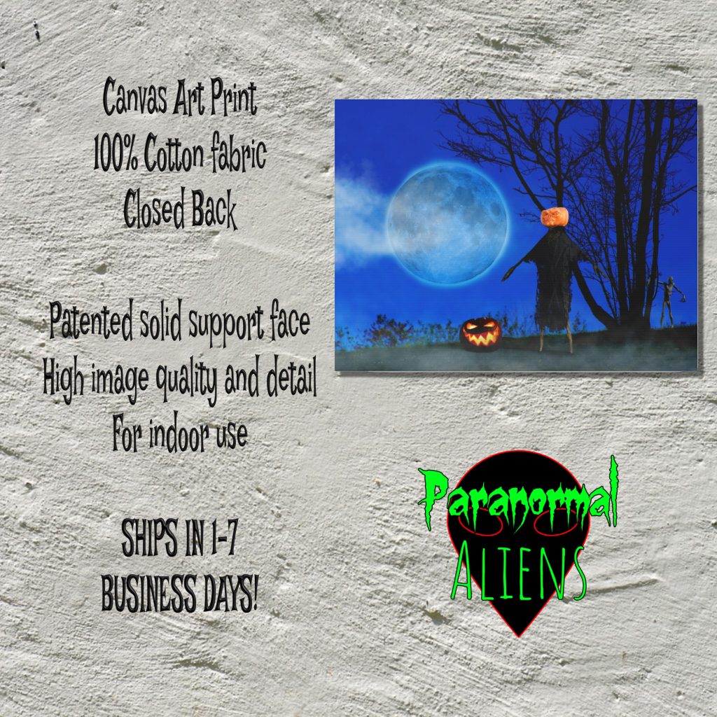 Moonlit Scarecrow Horror Wall Canvas Art, Unique Halloween Wall Art, Jack O Lantern Design, Goth Gift - Image 5