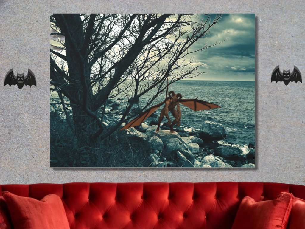 Spooky Monster Canvas Wall Art, Unique Creepy Wall Decor, Monster Art, Goth Gift for Horror Lovers - Image 2