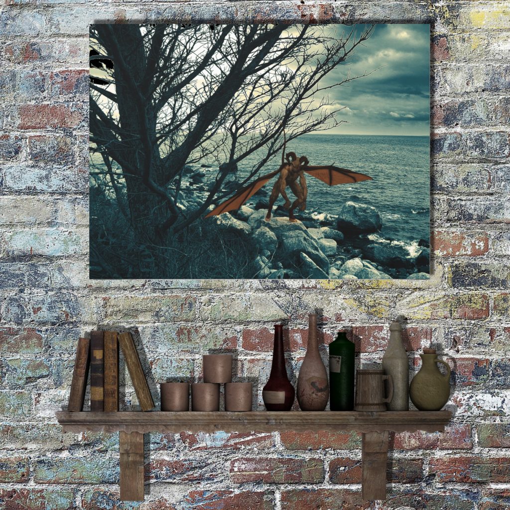 Spooky Monster Canvas Wall Art, Unique Creepy Wall Decor, Monster Art, Goth Gift for Horror Lovers - Image 3