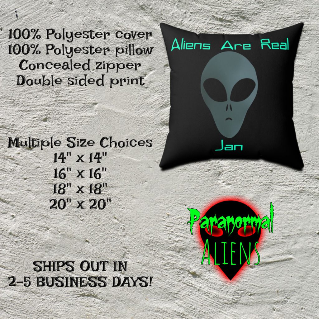 Personalized Gray Alien Pillow, Spooky Custom Name Text, Gray Alien, Gothic Decor, Horror Pillow, Space Alien, Goth Gift - Image 5