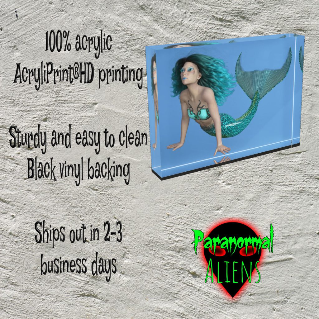 Enchanting Mermaid Acrylic Art Display Block, Mythical Creature Art, Unique Birthday Gift, Mermaid Sculpture Decor - Image 4