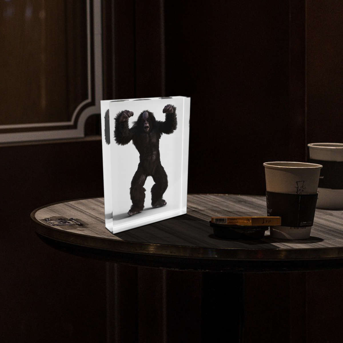 Bigfoot Acrylic Art Display Block, Spooky Gift, Sculpture for Horror Decor, Spooky Gift, Bigfoot Collectible - Image 2