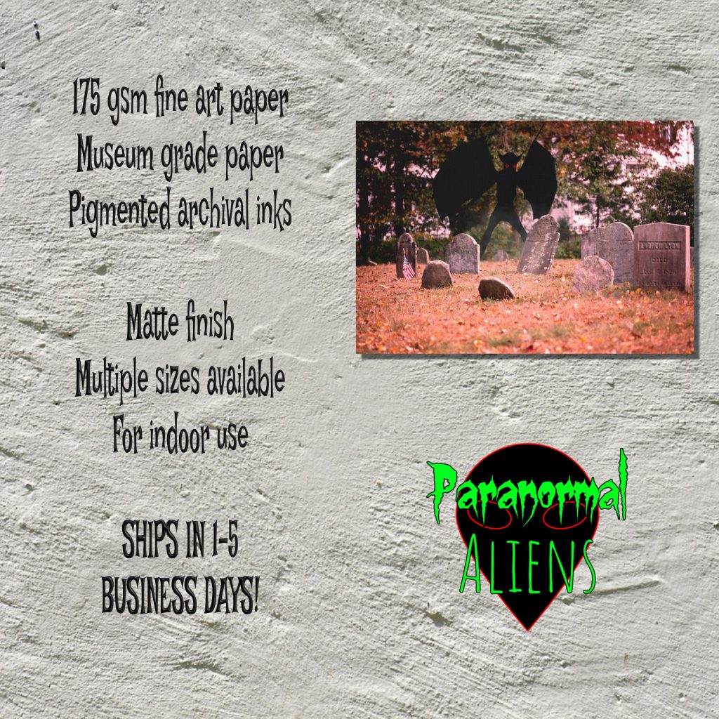 Scary Winged Creature Monster Horror Wall Art, Gothic Decor, Creepy Cemetery Art, Goth Gift, Spooky Fall Landscape Horror Poster - Image 5