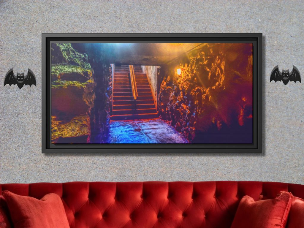 Gothic Underground Stairs Framed Canvas Art, Goth Gift, Horror Decor, Creepy Canvas Art Print, Dark Arts Decor - Image 2