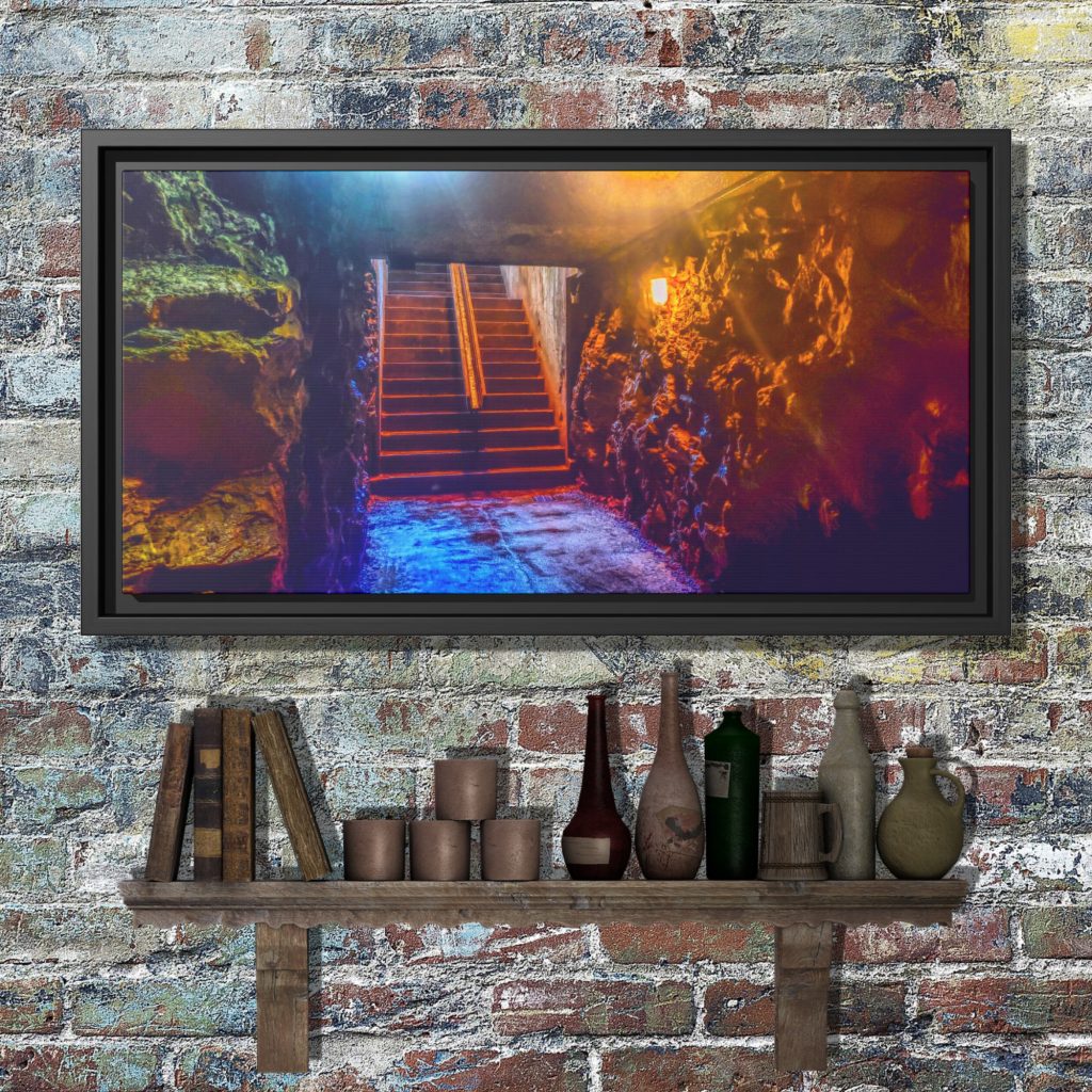 Gothic Underground Stairs Framed Canvas Art, Goth Gift, Horror Decor, Creepy Canvas Art Print, Dark Arts Decor - Image 3