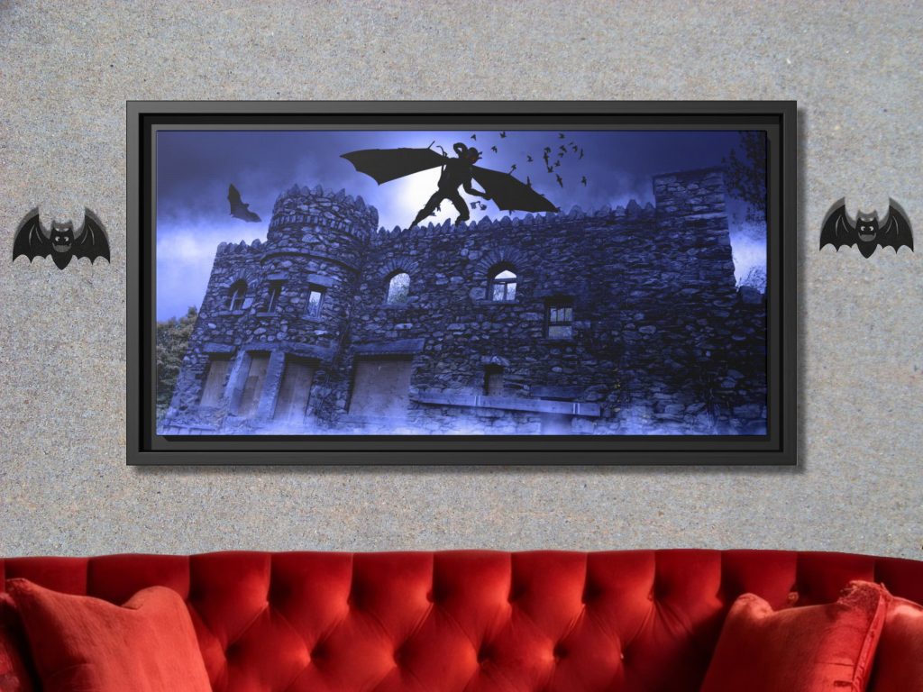 Gothic Castle Horror Framed Canvas Art, Gift For Horror, Goth Decor, Halloween Art, Haunted House Canvas Art - Image 2