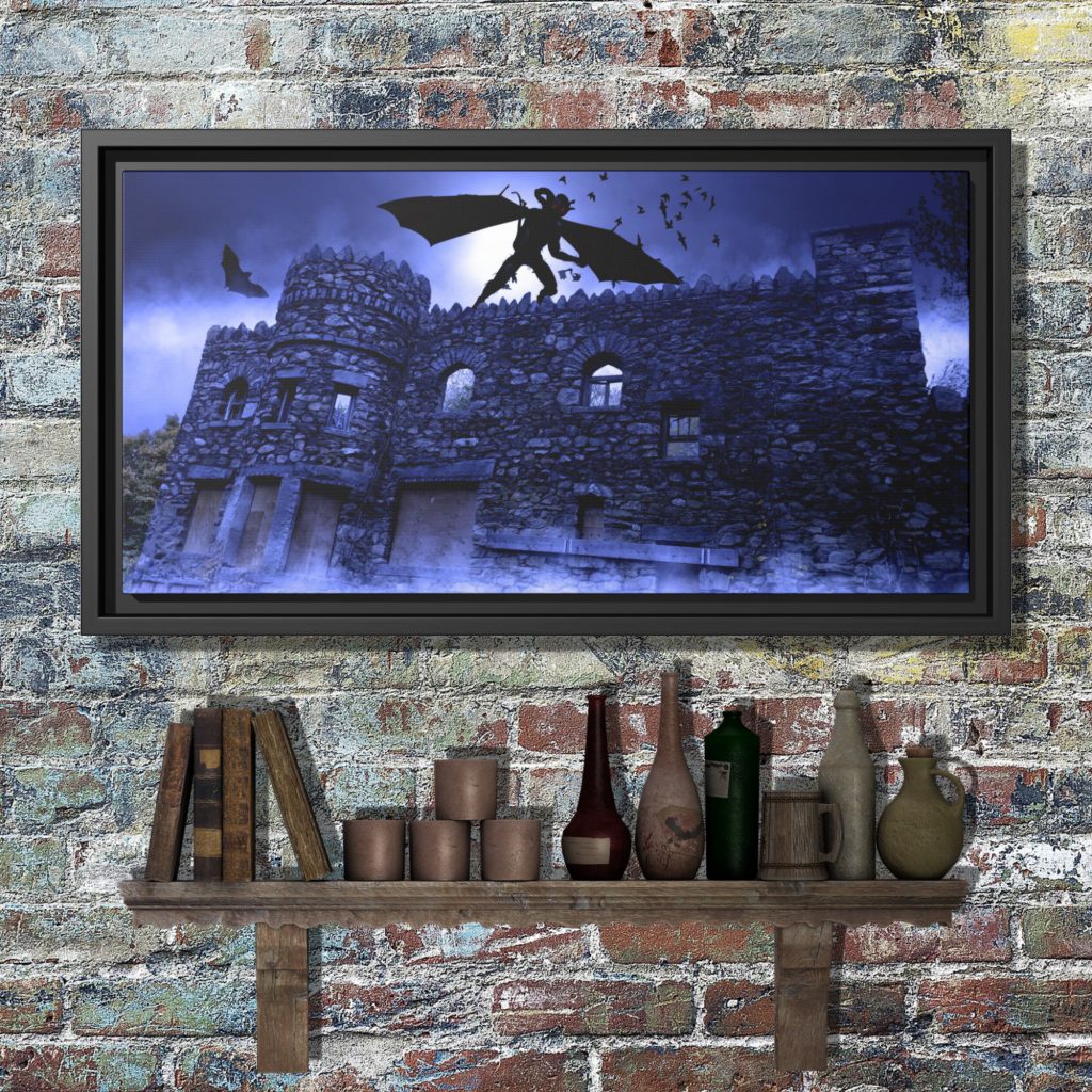 Gothic Castle Horror Framed Canvas Art, Gift For Horror, Goth Decor, Halloween Art, Haunted House Canvas Art - Image 3