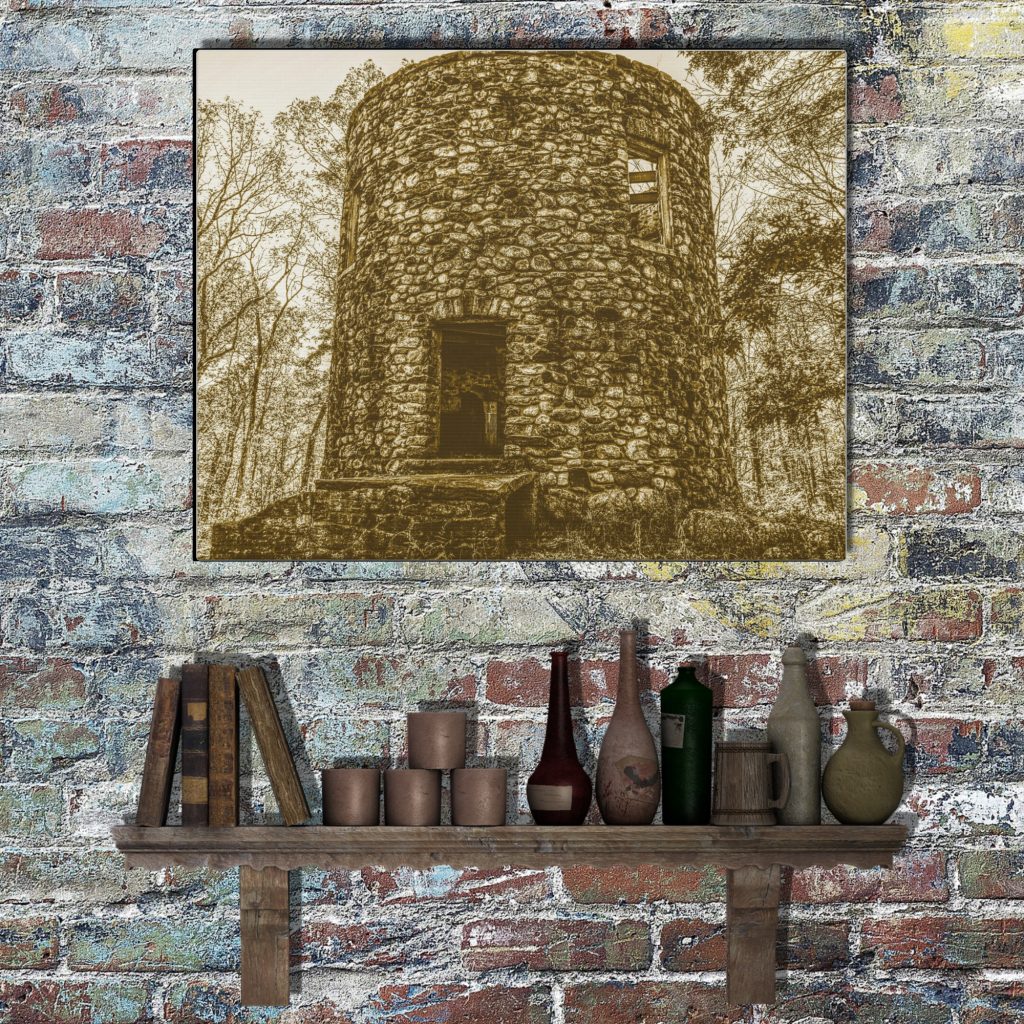 Gothic Stone Tower Canvas Wall Art, Goth Gift, Creepy Landscape Canvas Print, Goth Decor - Image 3