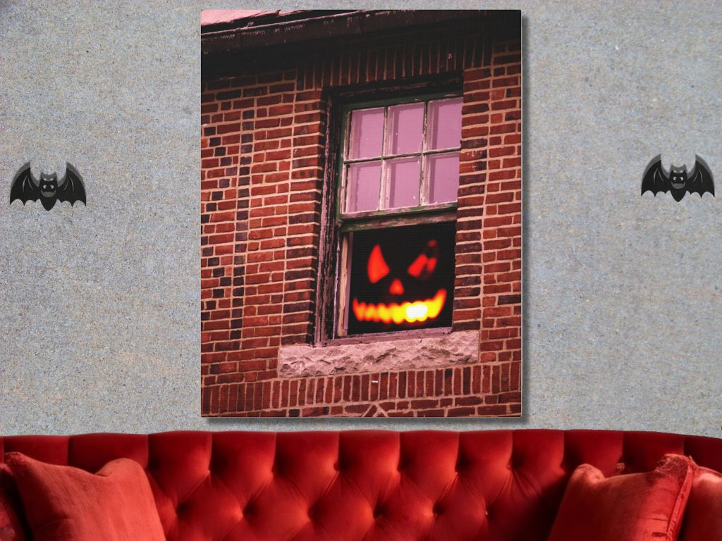 Haunted House Jack O Lantern Canvas Art, Horror Gift, Halloween Decor Canvas Wall Art, Abandoned Building Gothic Art - Image 2