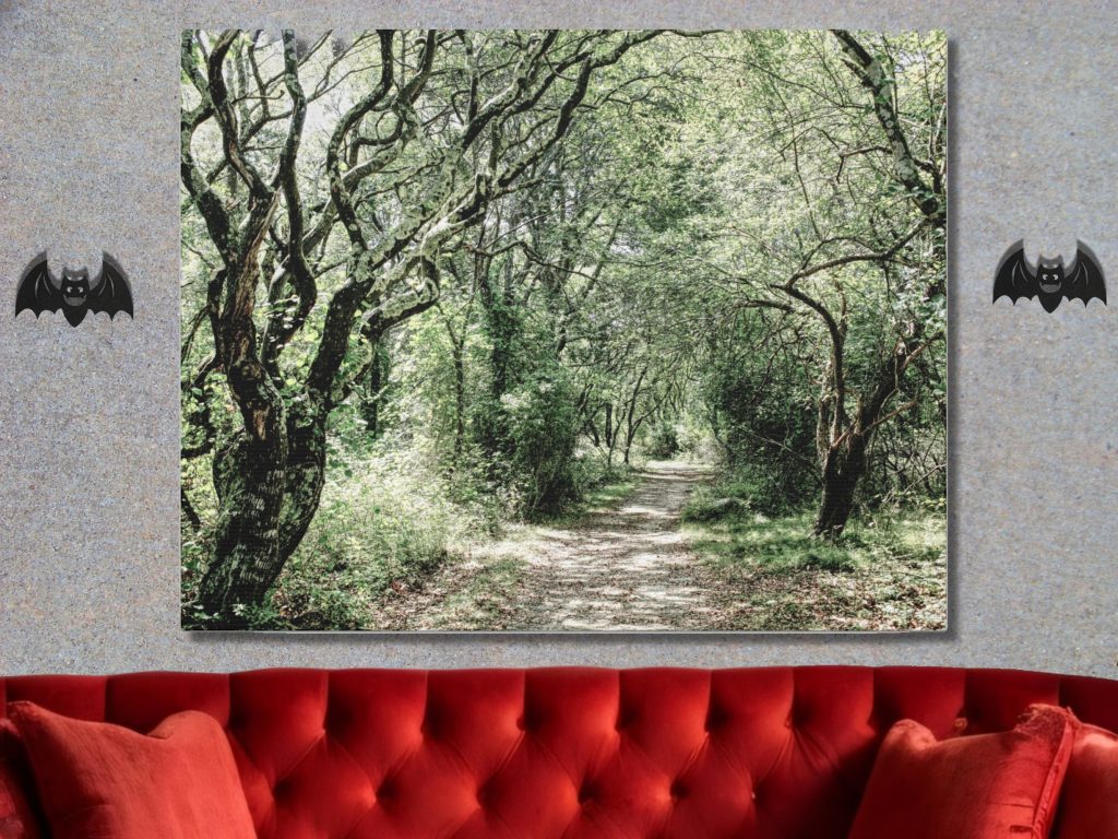 Creepy Dirt Road Haunted Forest Canvas Print, Scary Dark Landscape, Gothic Decor, Dark Woods Horror Canvas Art - Image 2