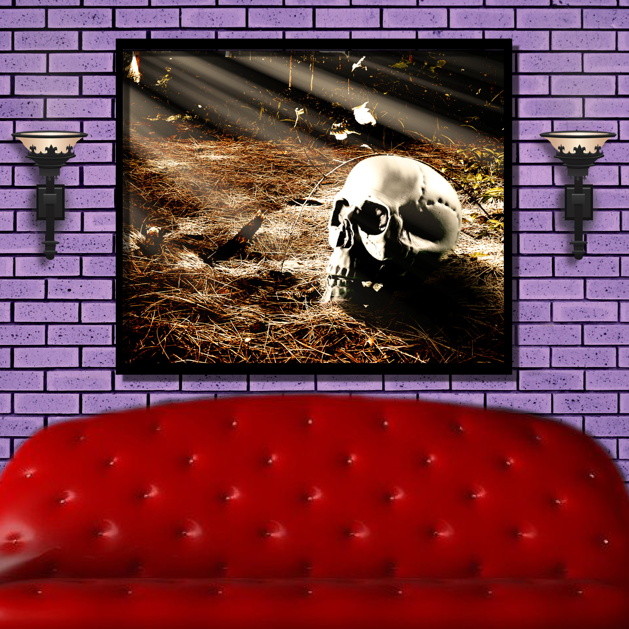 Skeleton Forest Picture Poster Gift | Dark And Moody Spooky Decor | Skull In Forest Horror Wall Art - Image 6