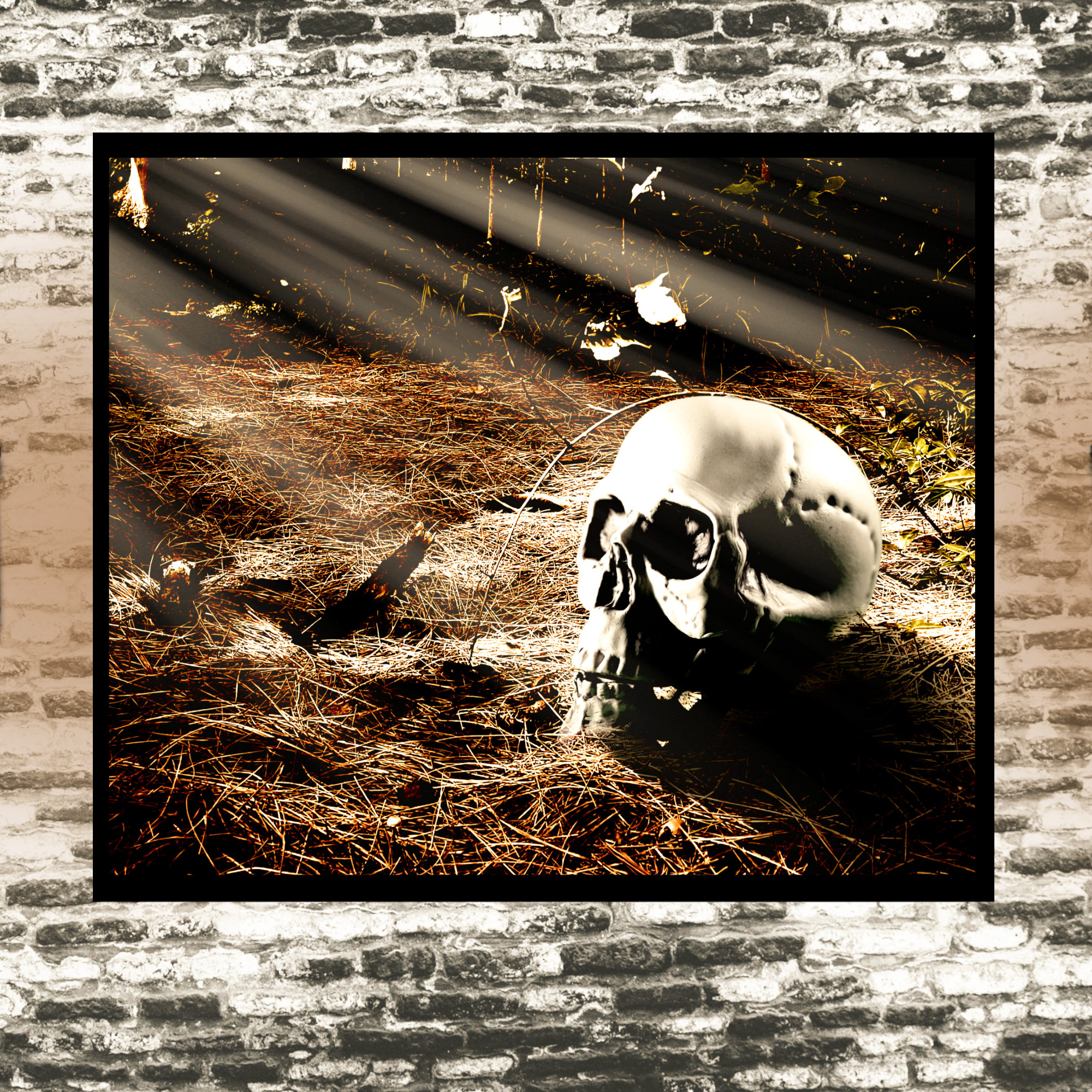 Skeleton Forest Picture Poster Gift | Dark And Moody Spooky Decor | Skull In Forest Horror Wall Art - Image 2
