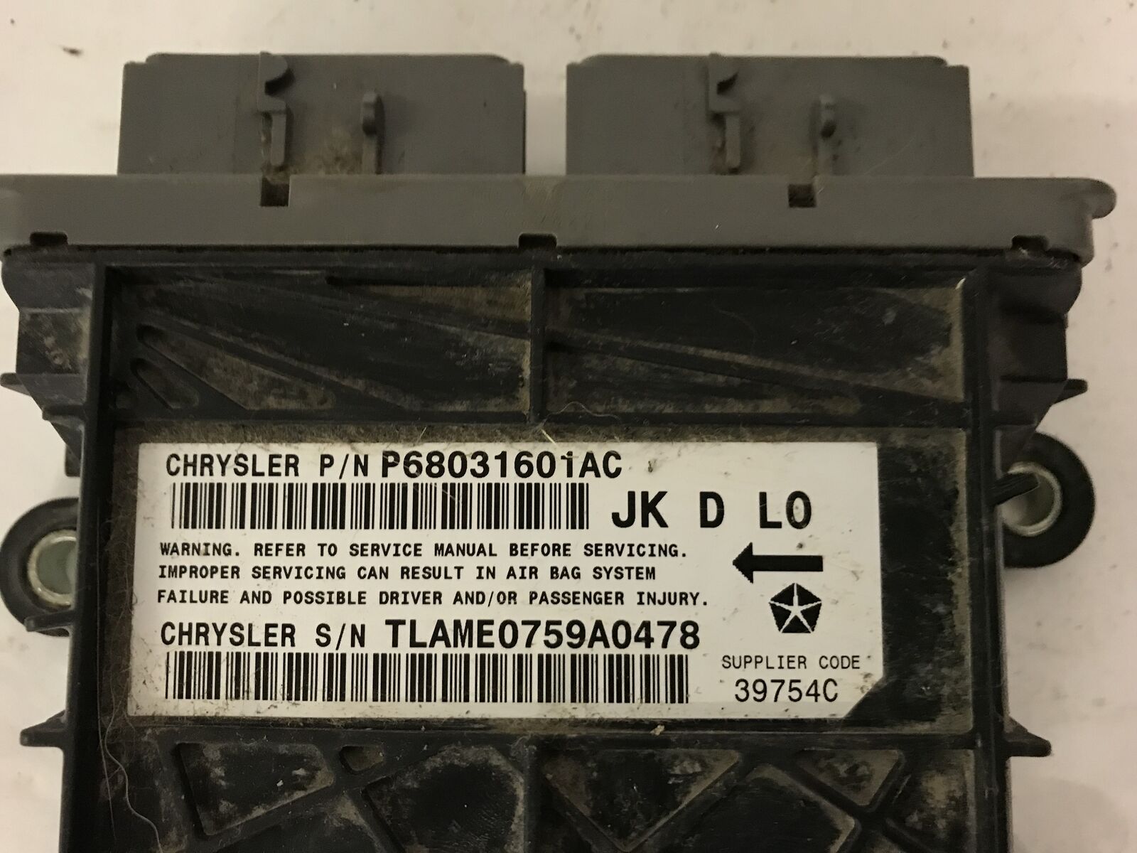 68031601AC 0809 Wrangler JK JKU Air Bag SRS Occupant Restraint Module Computer Parts Breakers