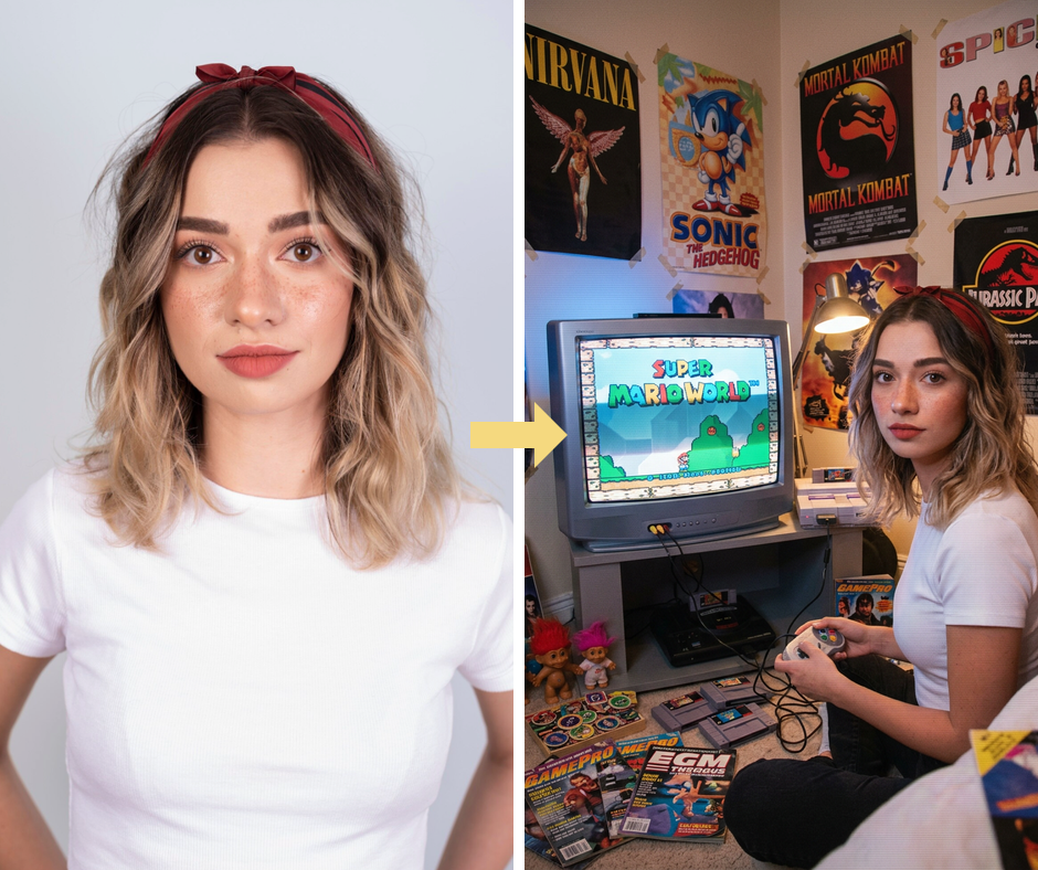 Patternful AI - 90s Gaming Scene Filter example